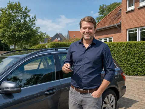 Verkäufer aus Forchheim mit dem verkauften Fahrzeug